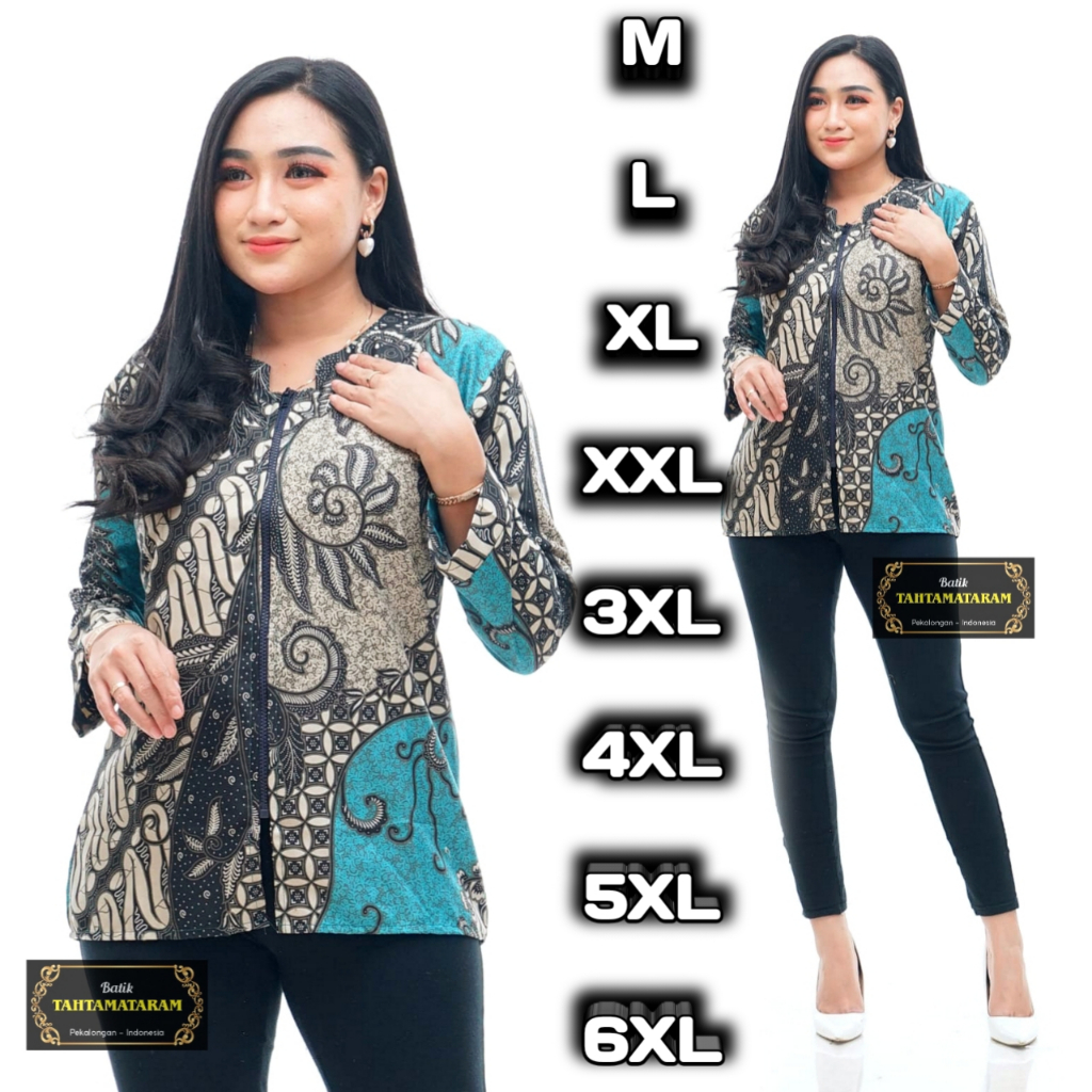 BEST SELLER BAJU BATIK WANITA KEKINIAN BLOUSE BATIK JUMBO UKURAN M L XL XXL LD 110 LD 120 LD 130