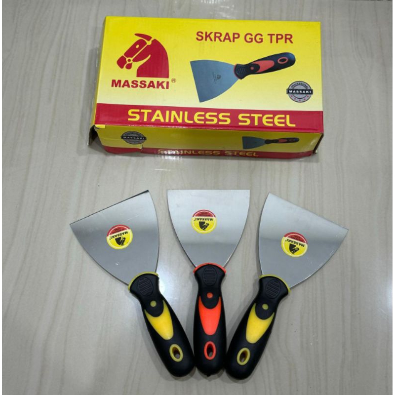 skrap kape gagang karet TPR MASSAKI 4 inchi (10cm) sekrap scrap plat stainless steel asli