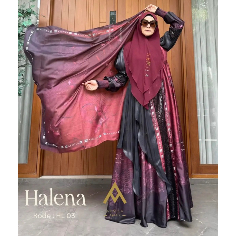 Gamis syari brand Armila syari set sracf set khimar