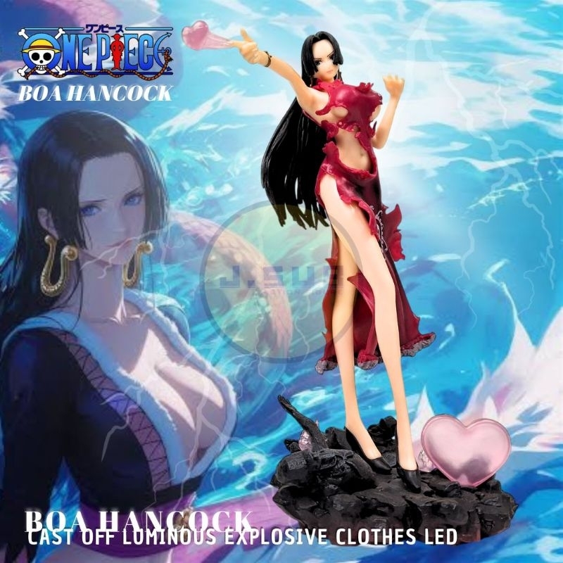 Action Figure Boa Hancock Statue Onepiece Cast Off LED Luminous Explosive Clothes
