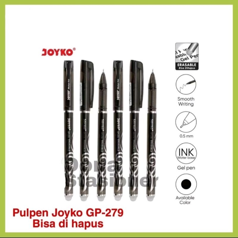 

[ 1 Pcs ] Pulpen Joyko GP- 279 Hitam bisa di Hapus l Pulpen Joyko GP- 279 0.5 mm