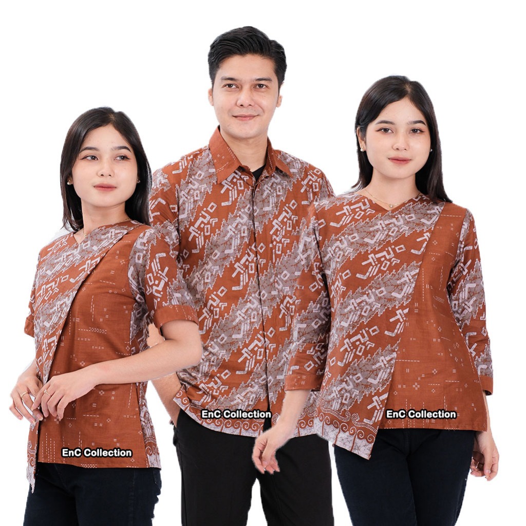 Batik Coral Couple Blouse Batik Wanita Modern Lengan Panjang Motif Couple Atasan Kemeja Santai – Bat