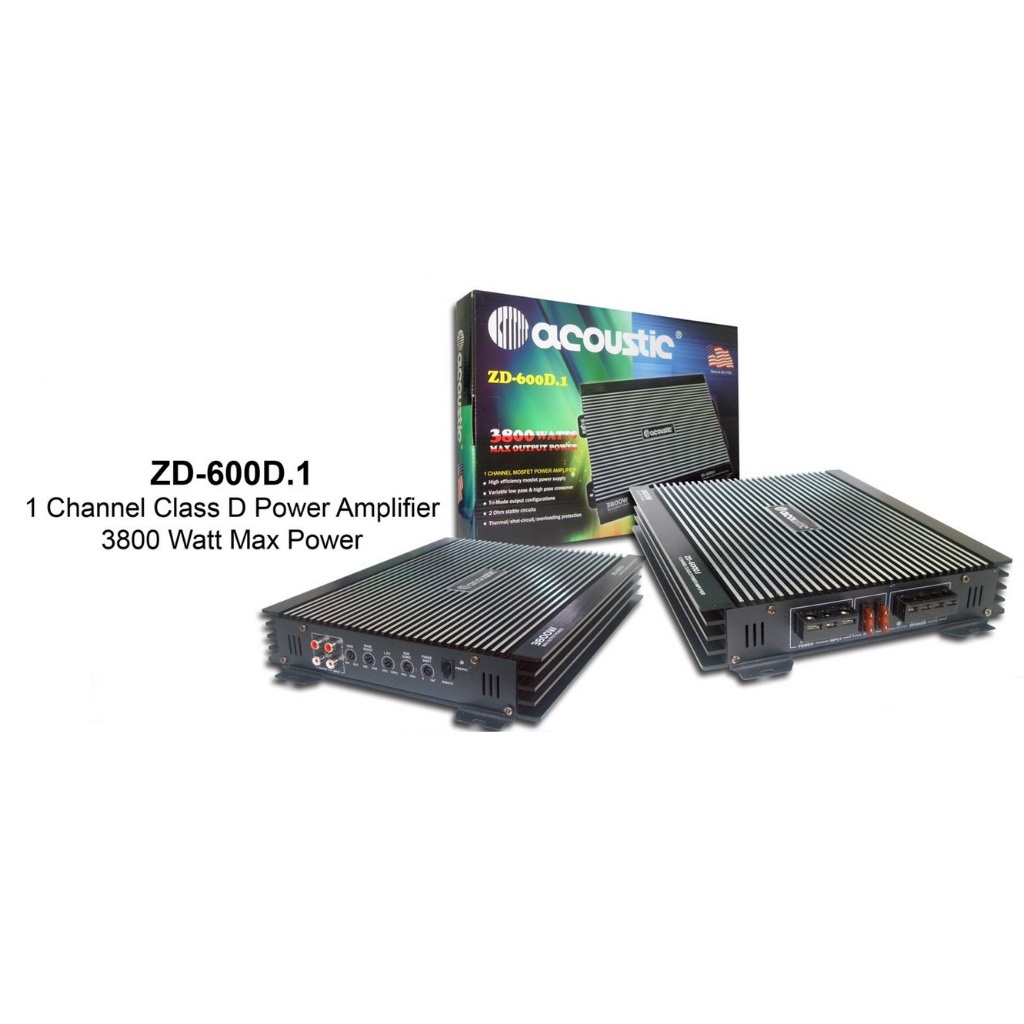 Power Monoblock ACOUSTIC ZD-600D.1 3800Watt / Power Monoblok Mobil Acoustic ZD600D1 Power Subwoofer