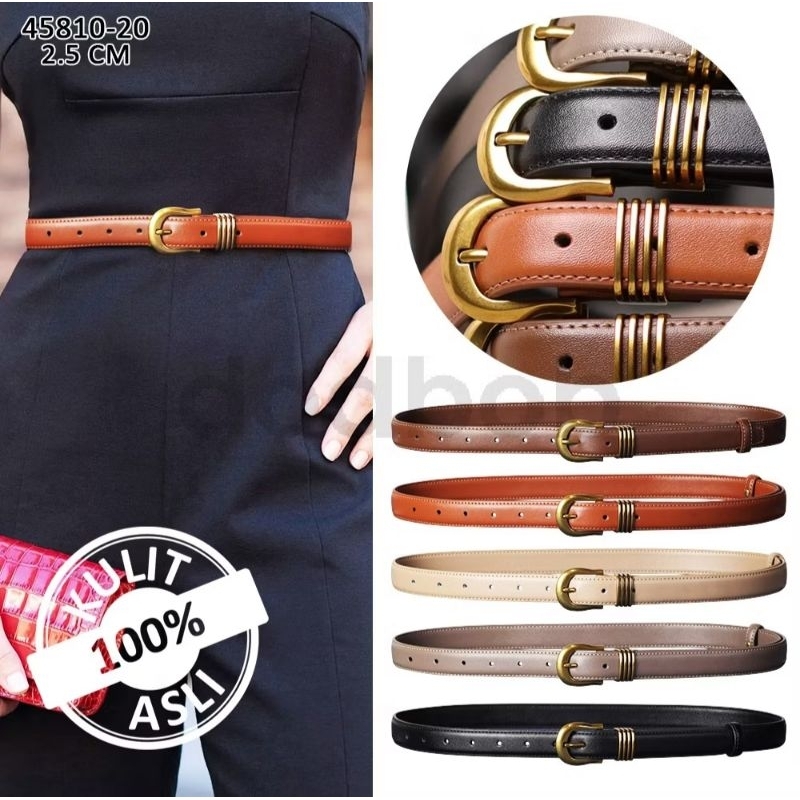 Ikat Pinggang Wanita kulit sapi asli,gesper wanita, Aksesoris fashion,sabuk wanita,women belt fashio