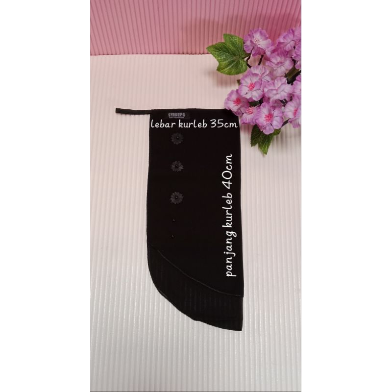 CADAR KARET DEWASA HIASAN BUNGA&MUTIARA OVAL 2LAYER HITAM berBAHAN CERUTY BABYDOLL PREMIUM ukuran ku