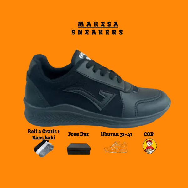 sepatu anak laki laki perempuan sepatu anak cewek cowok sepatu sneakers anak sd smp sma hitam polos
