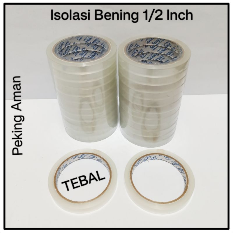 

1 Slop Isolasi Bening 1/2 Inch Isi 12 Rol ( TEBAL )