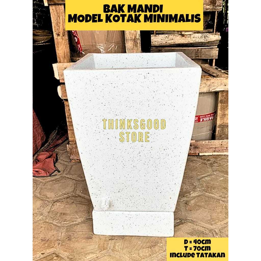 BAK MANDI GENTONG AIR MINIMALIS MODEL TERASO KOTAK PUTIH TERAZO GUCI GENTONG SEMEN TERAZZO TRASO MIN