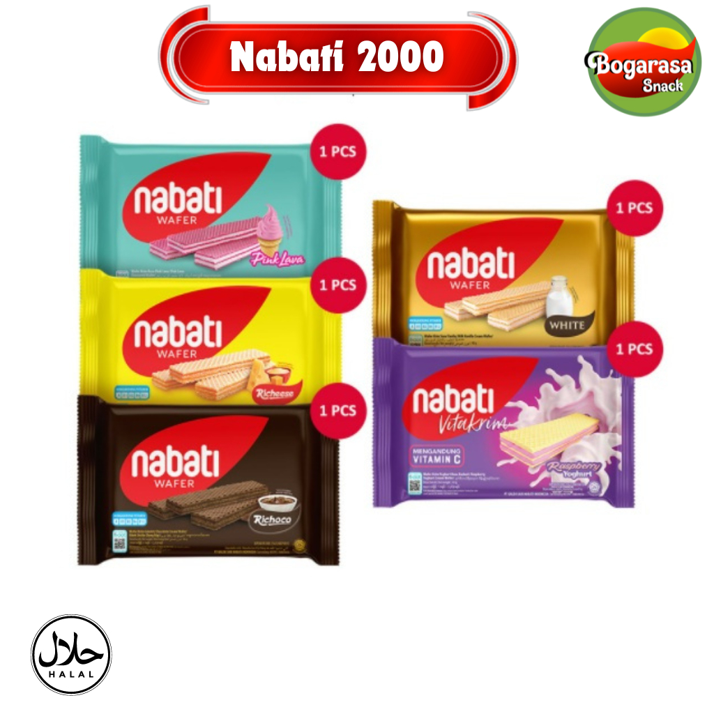 

NABATI Wafer 39 gr Kemasan 2000 Reguler Keju / Richoco / PinkLava / Butter Karamel / Vitakrim yogurt peach / Raspberry / Vanilla white