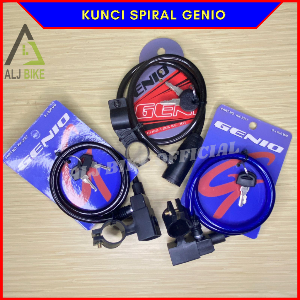 GENIO Kunci Pengaman Sepeda Spiral Gembok Sepedah