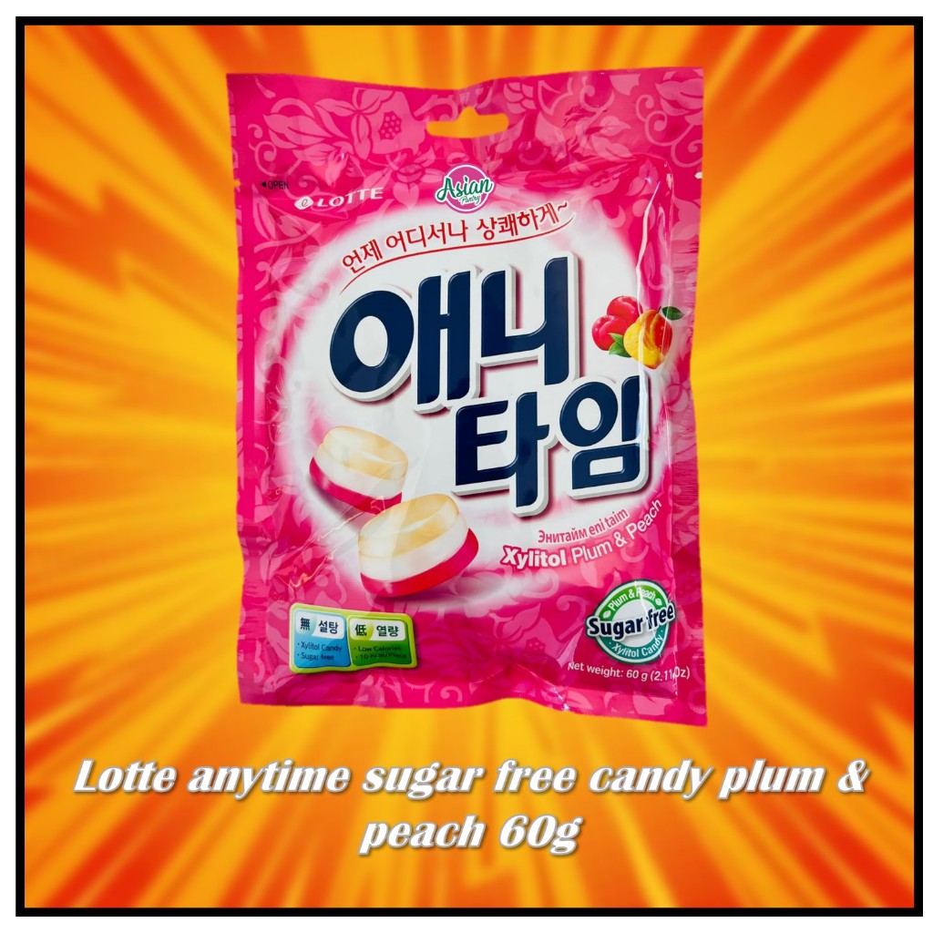 

Lotte anytime sugar free candy plum & peach 60g