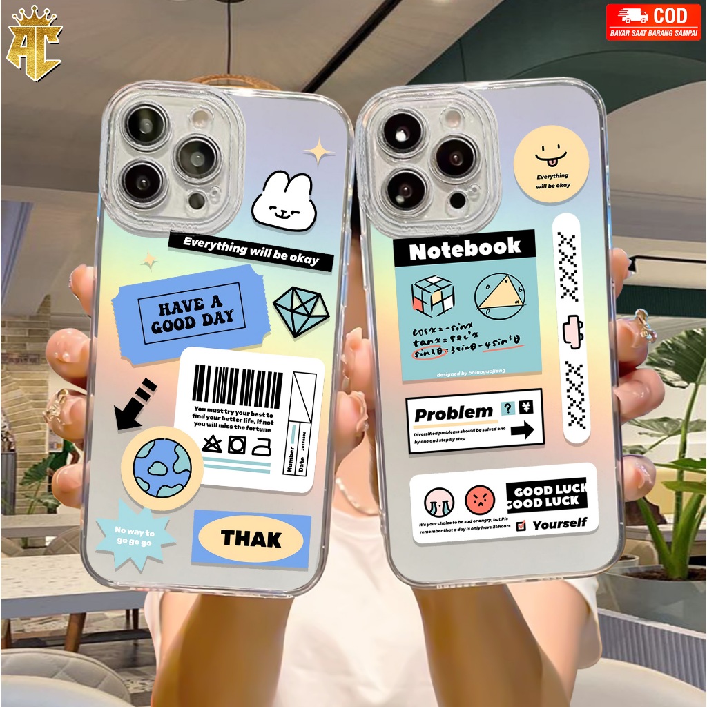 Case Hologram REALME 10 C15 C33 Motif ( 3D RANDOM ) Softcase Hologram Bening Tebal - Clear Case 2MM 