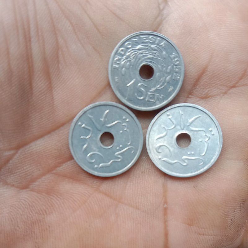 1 sen aluminium Indonesia tahun 1952 ASLI dan langka