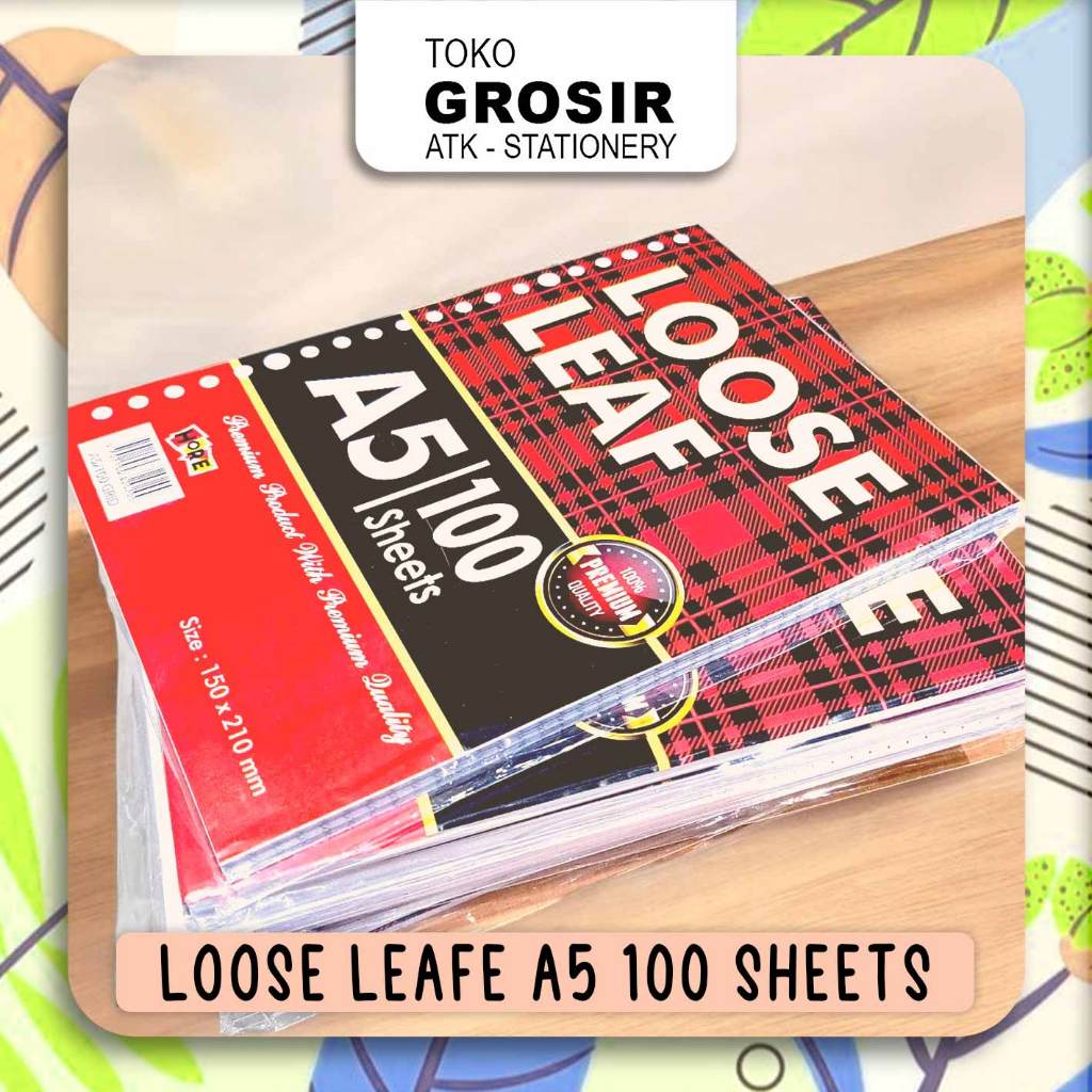 

Loose Leaf / Isi Binder A5 Premium isi 100 Sheets Merk HORE