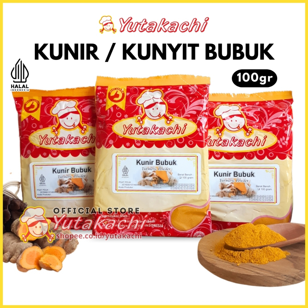 

KUNYIT BUBUK ASLI 100gr Yutakachi - Kunir Bubuk - Turmeric Powder - Bumbu Rempah Bubuk Herbal