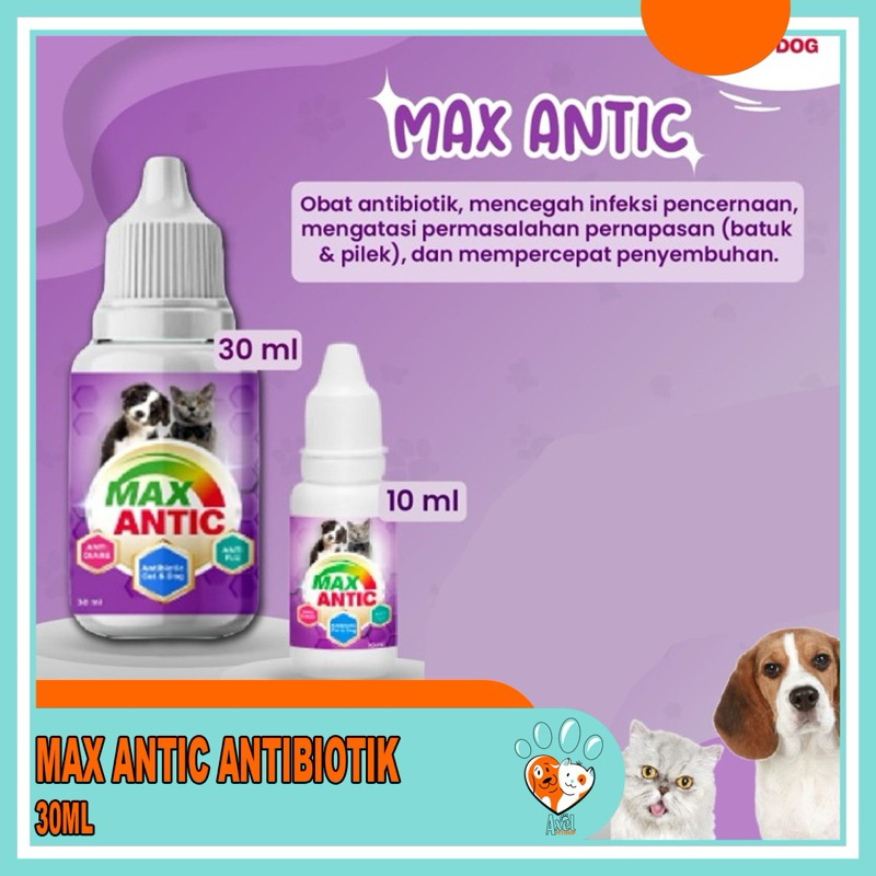 Obat Antibiotic Kucing Anjing MAX ANTIC Obat Antibiotik 30ml B2-1