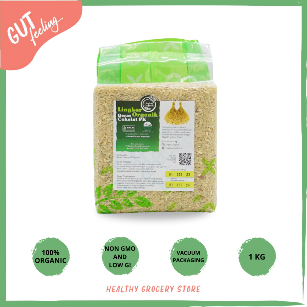 

Lingkar Organik - Beras Cokelat Wangi Pandan Pecah Kulit 1 kg