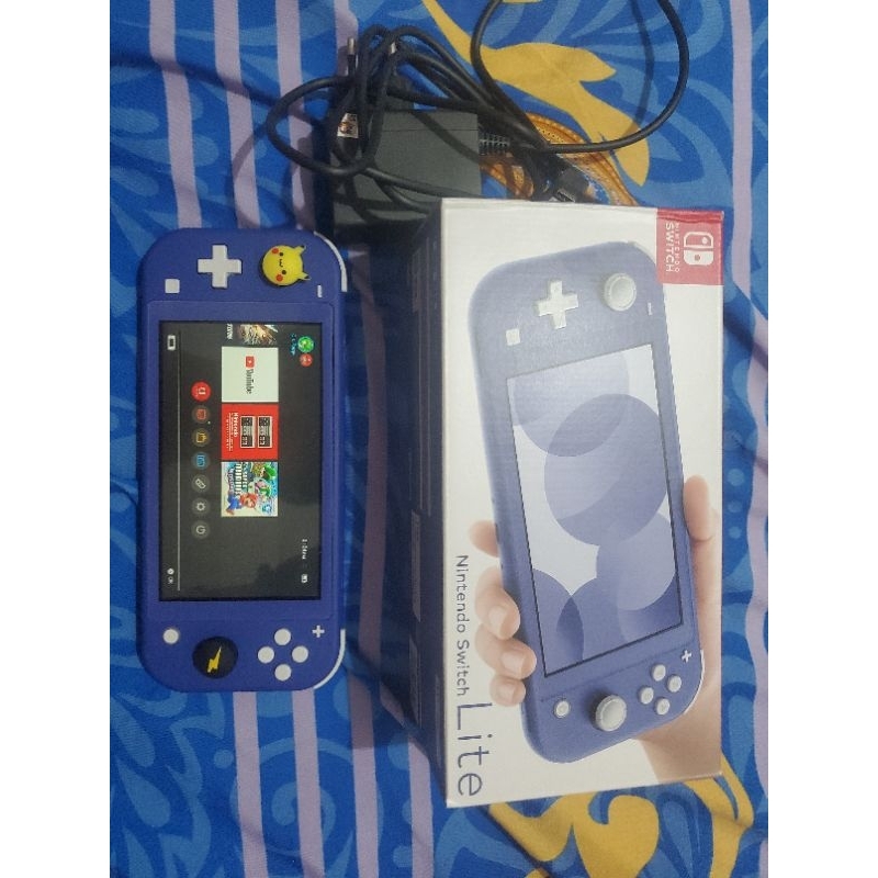 NINTENDO SWITCH LITE OFW BLUE/BIRU MULUS 100% LIKE NEW BARANG BELI BARU PEMAKAIAN 1 MINGGU HARGA NET