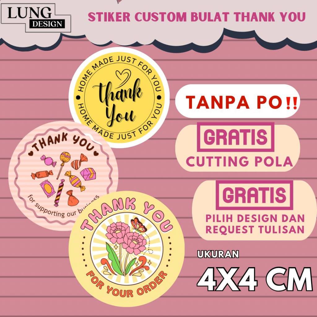 

[ 4 x 4 CM ] CETAK STIKER LABEL KEMASAN THANKYOU / STICKER CUSTOM BULAT LOGO THANK YOU FOR ORDER / STIKER TERIMA KASIH LABEL MAKANAN KUE CATERING KOTAK MAKAN BOTOL MINUM