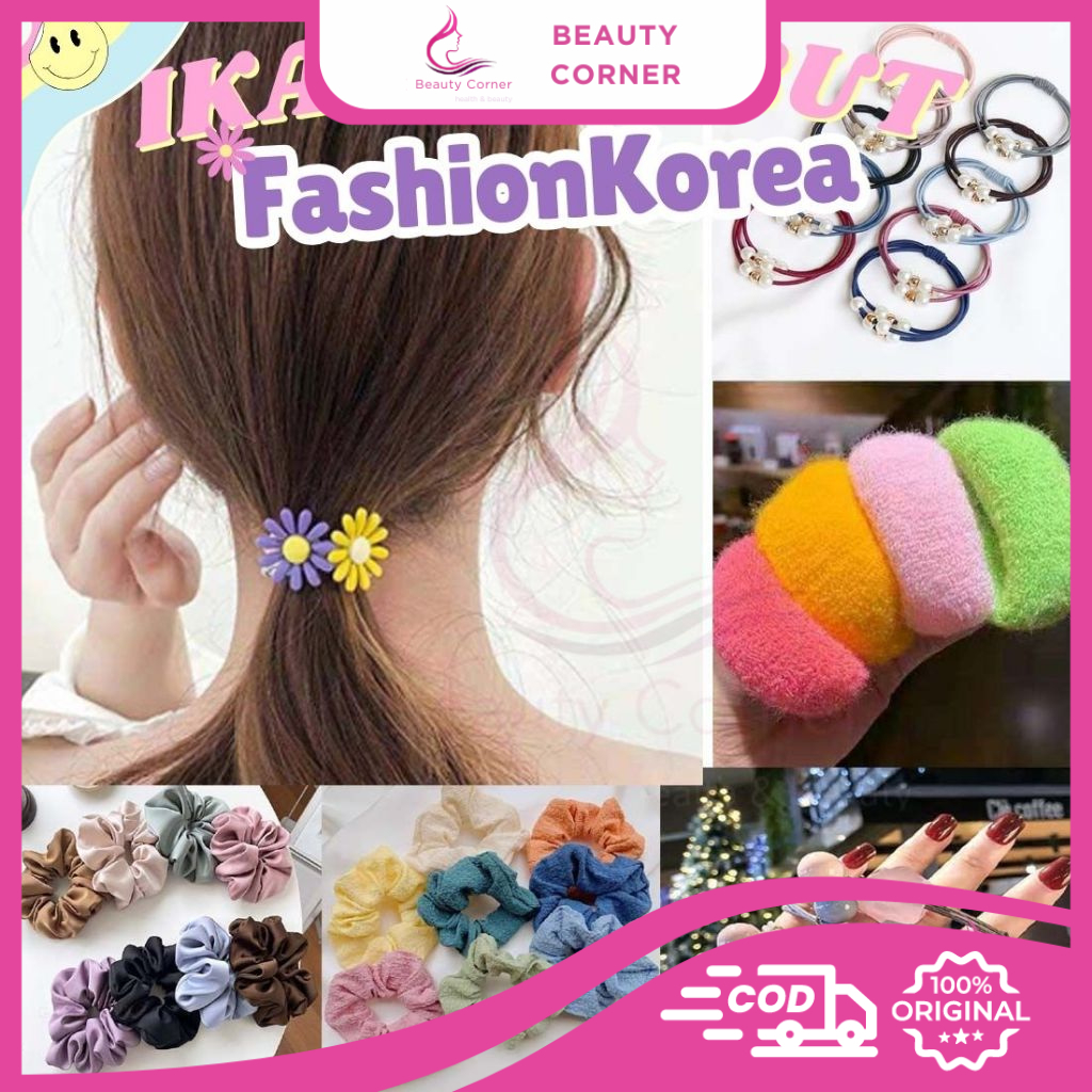Ikat Rambut Fashion Korea -  Srunchie / Mutiara / Ikat Rambut Tali Model