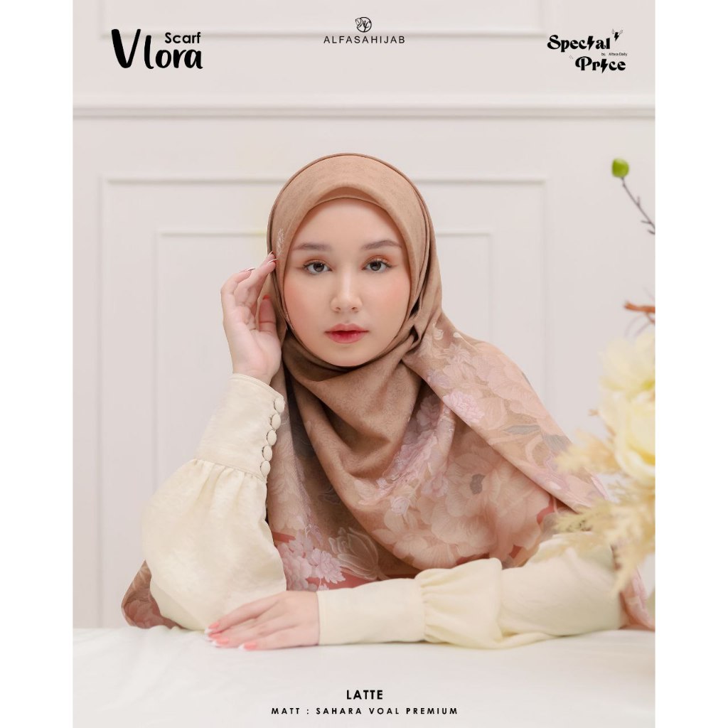 COD || VLORA SCARF BY ALFASA HIJAB | SCARF MOTIF | HIJAB SEGI EMPAT MOTIF CANTIK | SCARF MOTIF | CAS