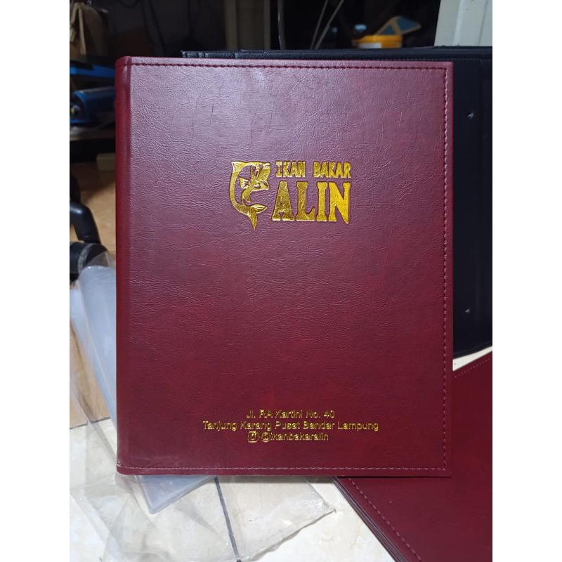

cover menu costom&hotel size a4 model baud logo embos
