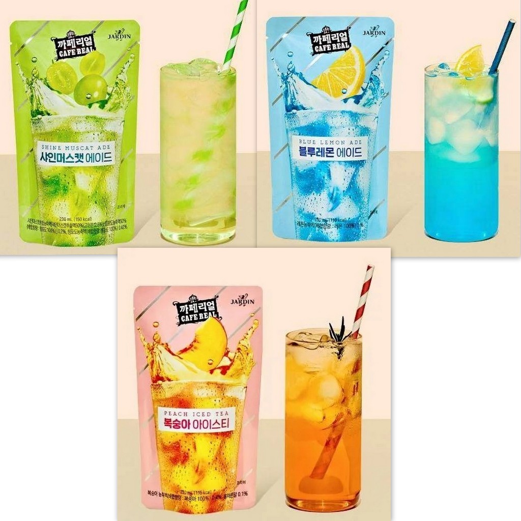 

JARDIN CAFE REAL KOREAN ICED TEA Pouch 230ml - Minuman Teh Korea Pouch Drinks Rasa Buah