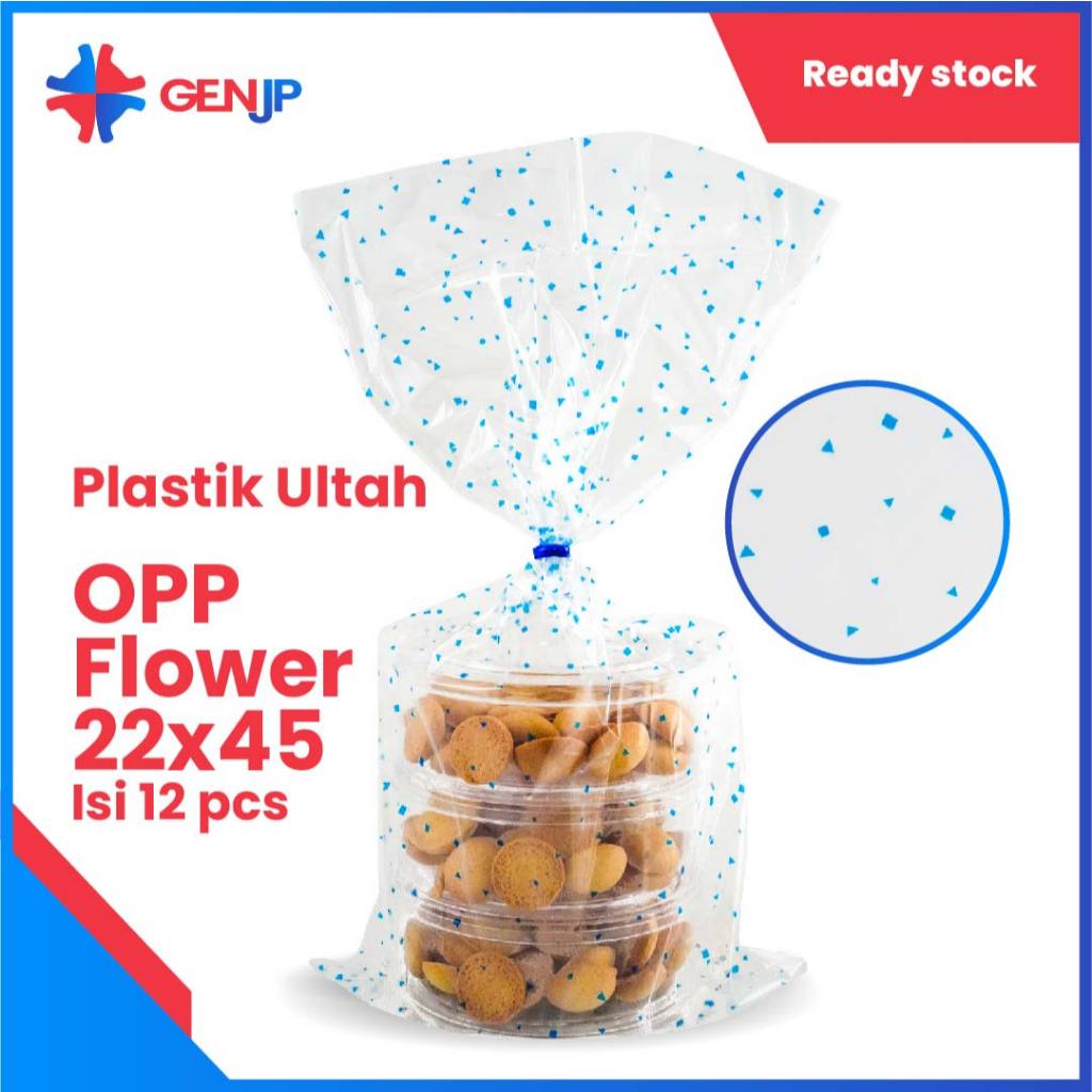 

Plastik OPP/KACA Ultah Motif Pecahan Kaca/Flower Ukuran 22x45cm (Termasuk pita kawat) Merah/Biru/Putih/Kuning 12pcs/Pack