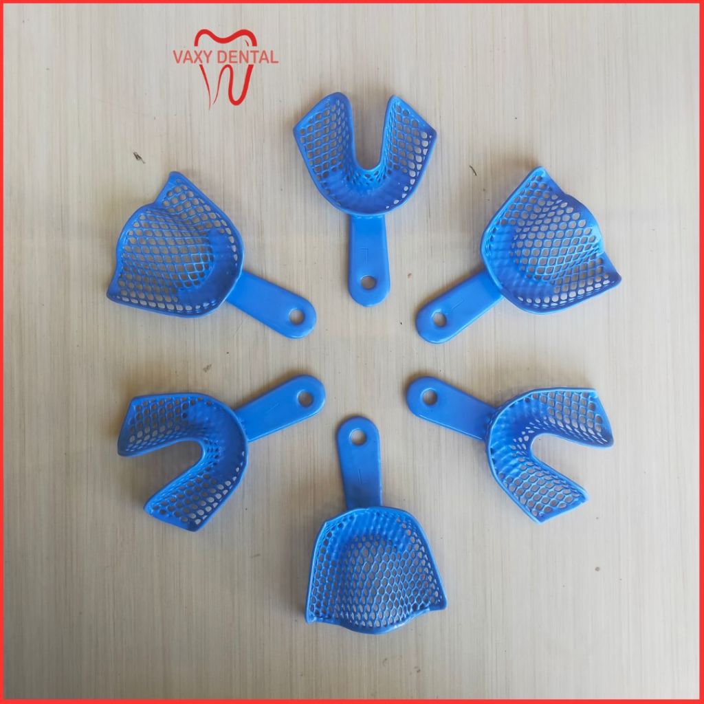 Sendok Cetak Dental Gigi Palsu per set Ukuran S, M, dan L Impression Tray alat untuk mencetak gigi p