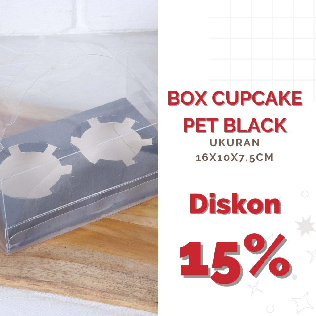 

Box Cupcake Pet Black Lubang 2 /5pcs