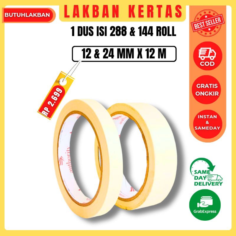 

LAKBAN KERTAS 12 & 24 MM X 12 METER