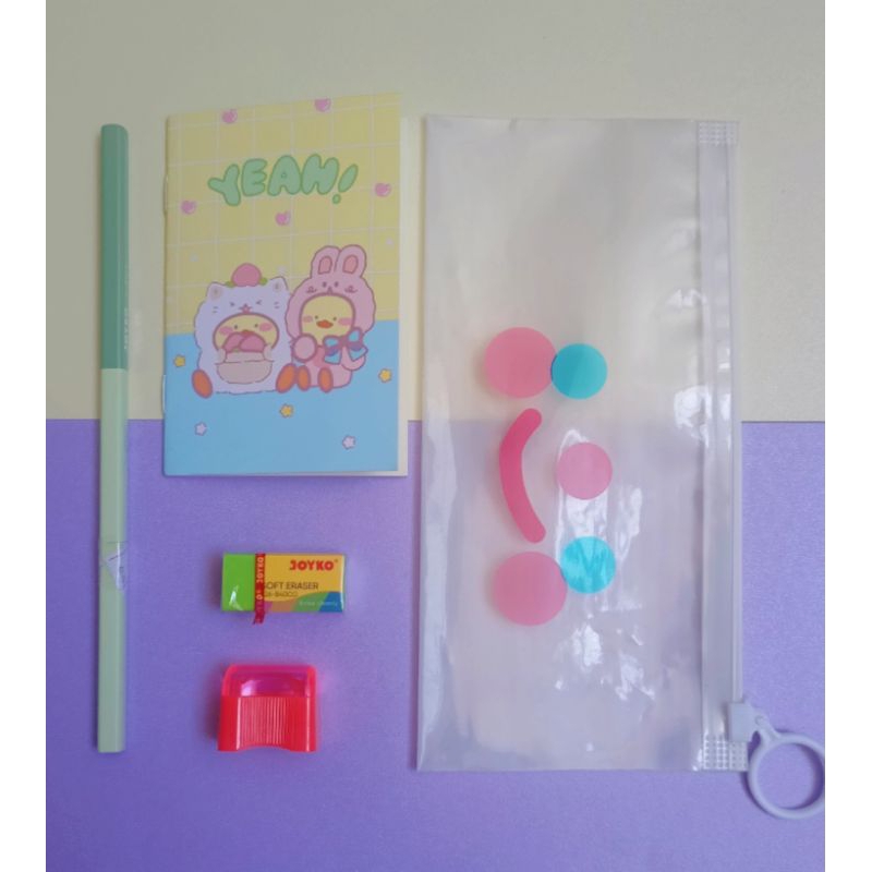 

Set Alat tulis murah 5 in 1 dengan Pouch/paket alat tulis sekolah