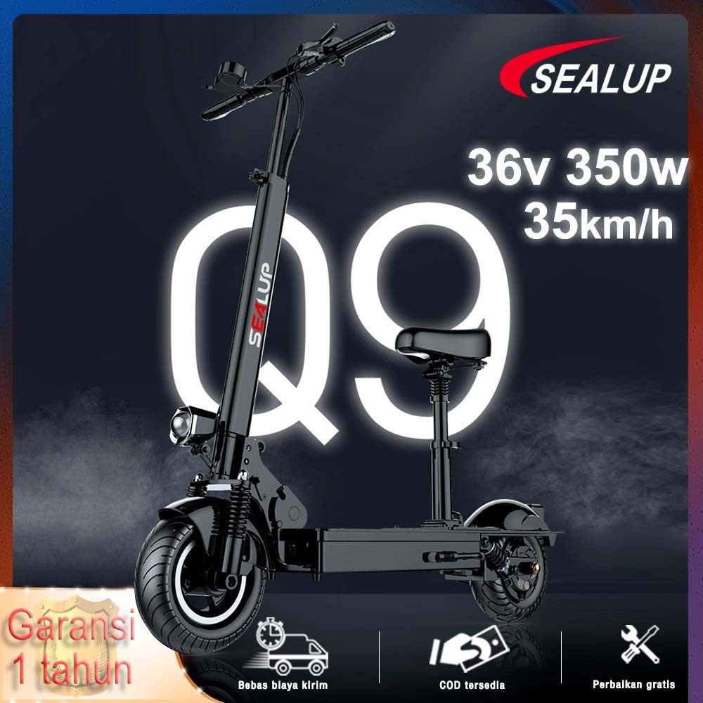 【Garansi 1 Tahun】scooter listrik dewasa 36V Electric Scooter listrik SEALUP Q9 ban tubeless IP54 tah