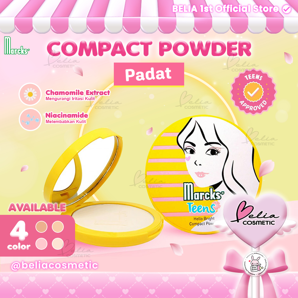 ❤ BELIA ❤ MARCKS TEENS Compact Powder Padat 12gr | Healthy Glow Finish Look | with UV Protection, Ni