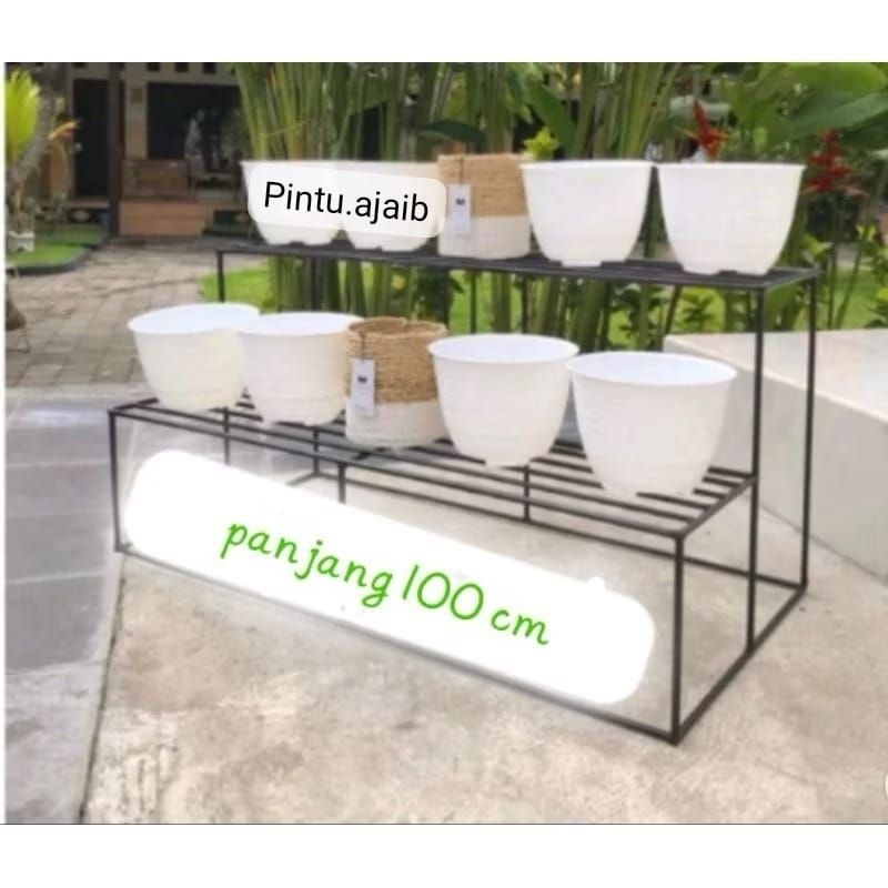 Rak bunga besi susun 2 / rak bunga / rak serbaguna / standing pot susun 2