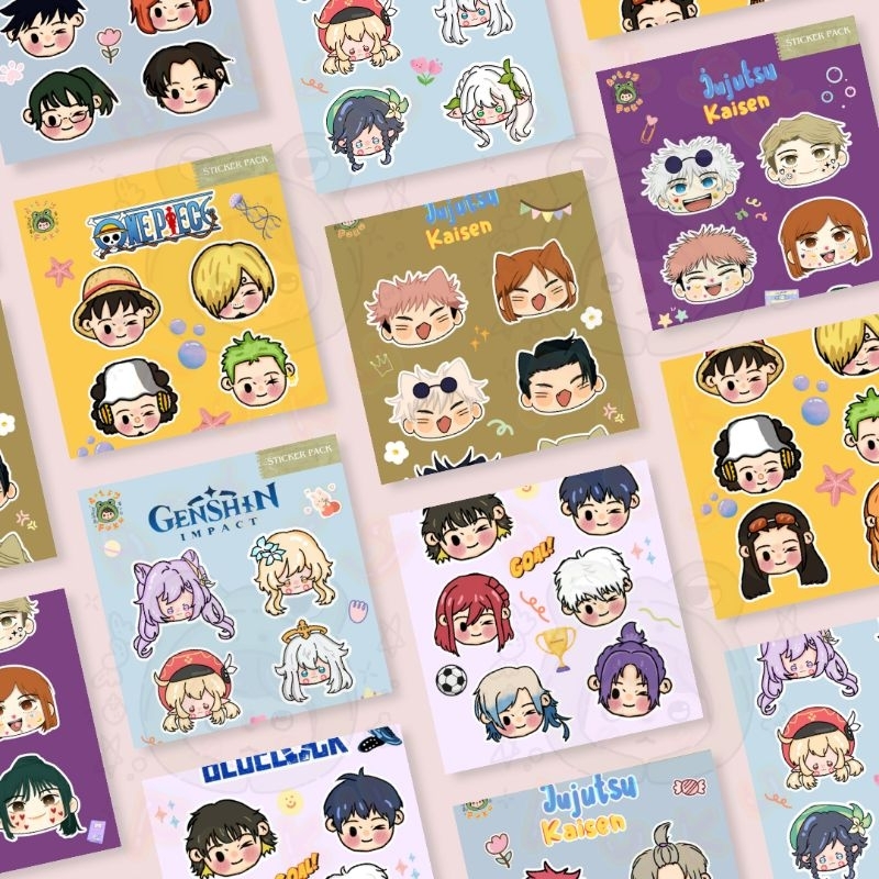 

sticker pack no cutting|| Anime || One piece,Jujutsu Kaisen,haikyu