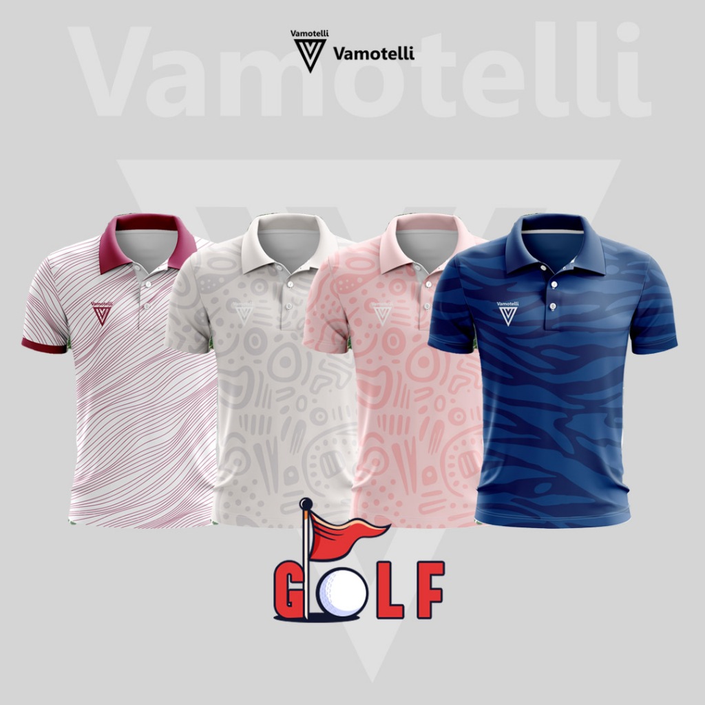 VAMOTELLI Polo Kaos Golf dan Casual Jersey Sublim Motif