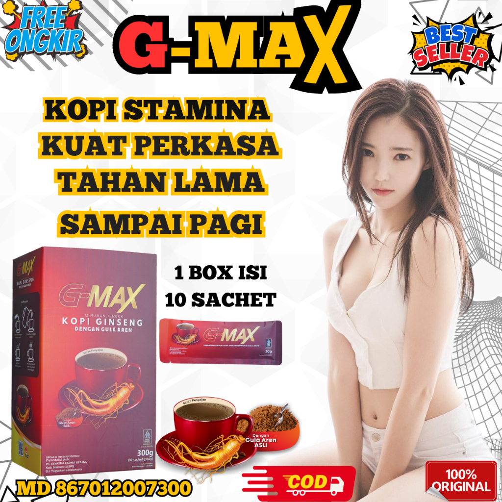 

G MAX kopi ginseng penambah stamina pria dewasa kopi kuat dan tahan lama original 100% bpom