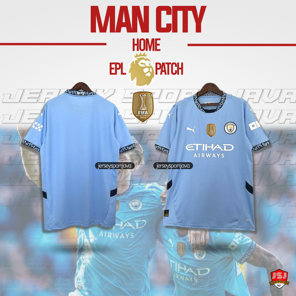( READY STOK ) JERSEY BAJU BOLA PRIA MAN CITY HOME FULL PATCH WCC 2023 2024 / 2025 2026 NEW GRADE