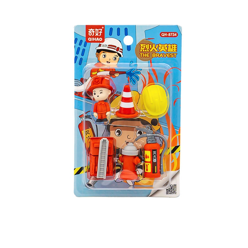 

8734 set penghapus karakter profesi pemadam kebakaran firefighter sensory play stationery