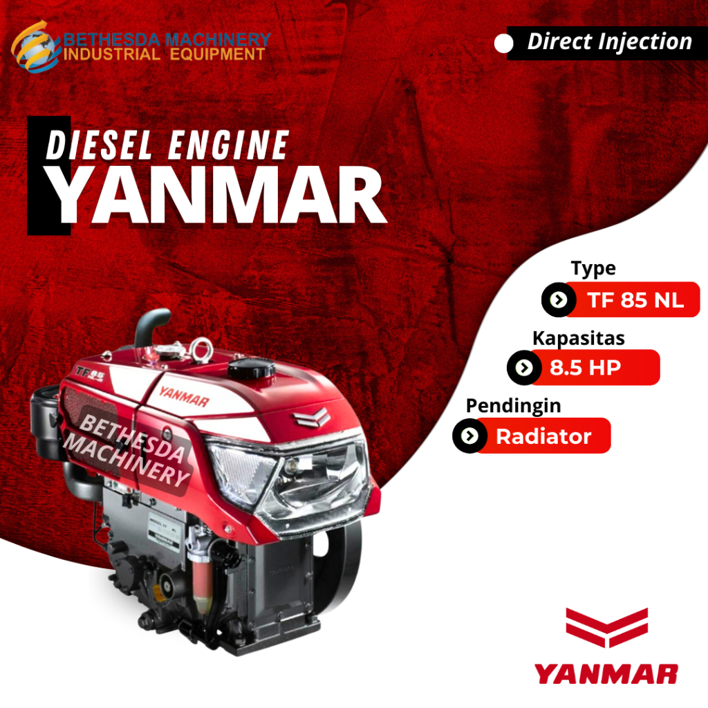 Mesin Diesel Penggerak 8.5 HP Yanmar Type TF 85 NL Radiator Lampu