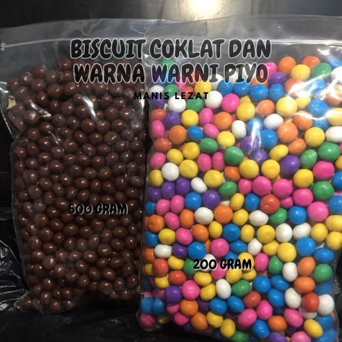 

BISKUIT BOLA 200GR DAN 500GR / WARNA WARNI DAN COKLAT PIYO PIYO / MANIS / COD DAN INSTANT