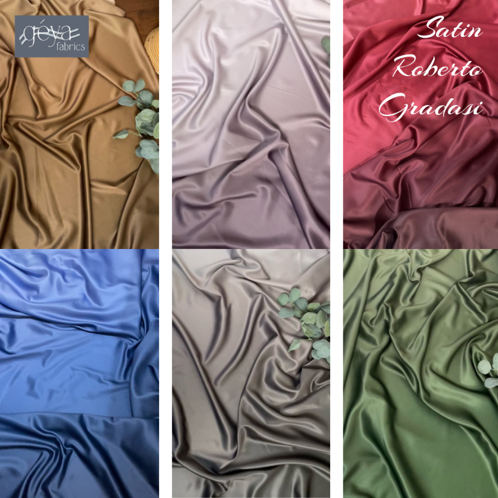 1/2 METER SATIN ROBERTO GRADASI/BAHAN DRESS/BAHAN SERAGAMAN BRIDESMAID ATAU KELUARGA