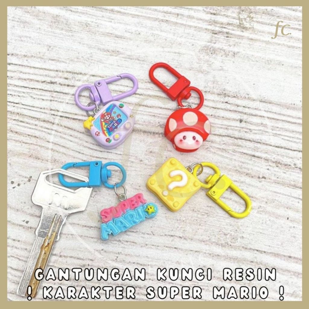 Gantungan Kunci Mini Keychain Karakter Mini Ganci Resin Super Mario Bros Nintendo Gameboy Game GK-14