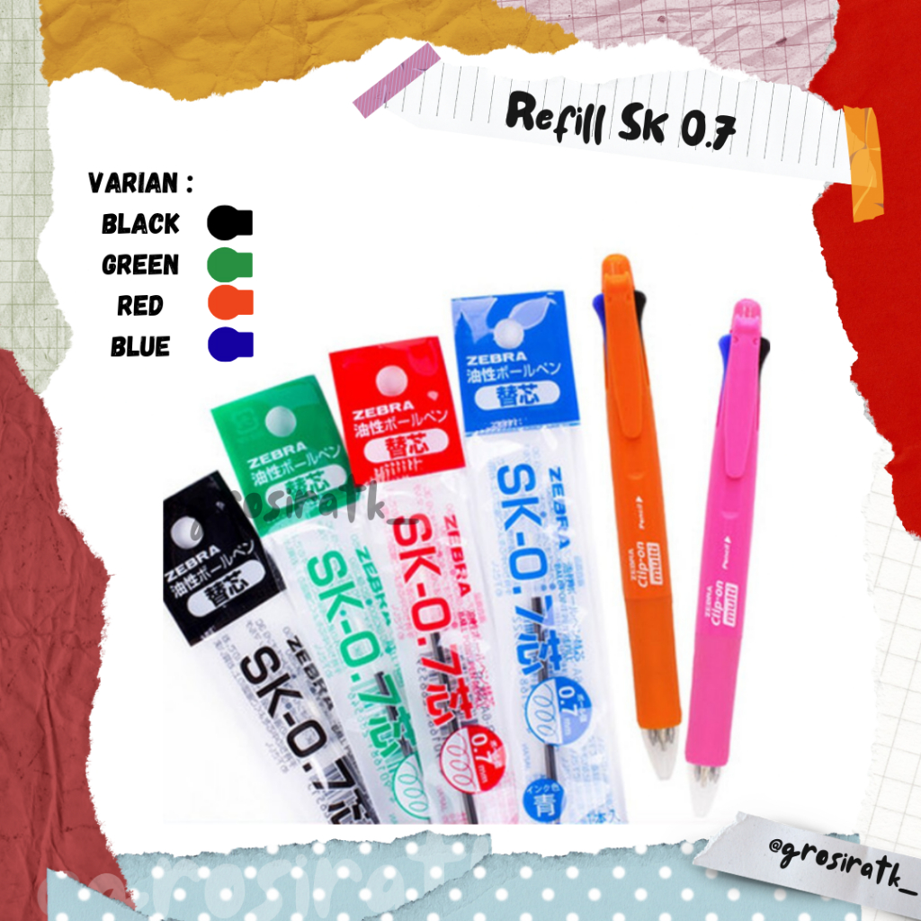 

Zebra Refill SK 0.7mm / Refill Zebra Clip On Multi