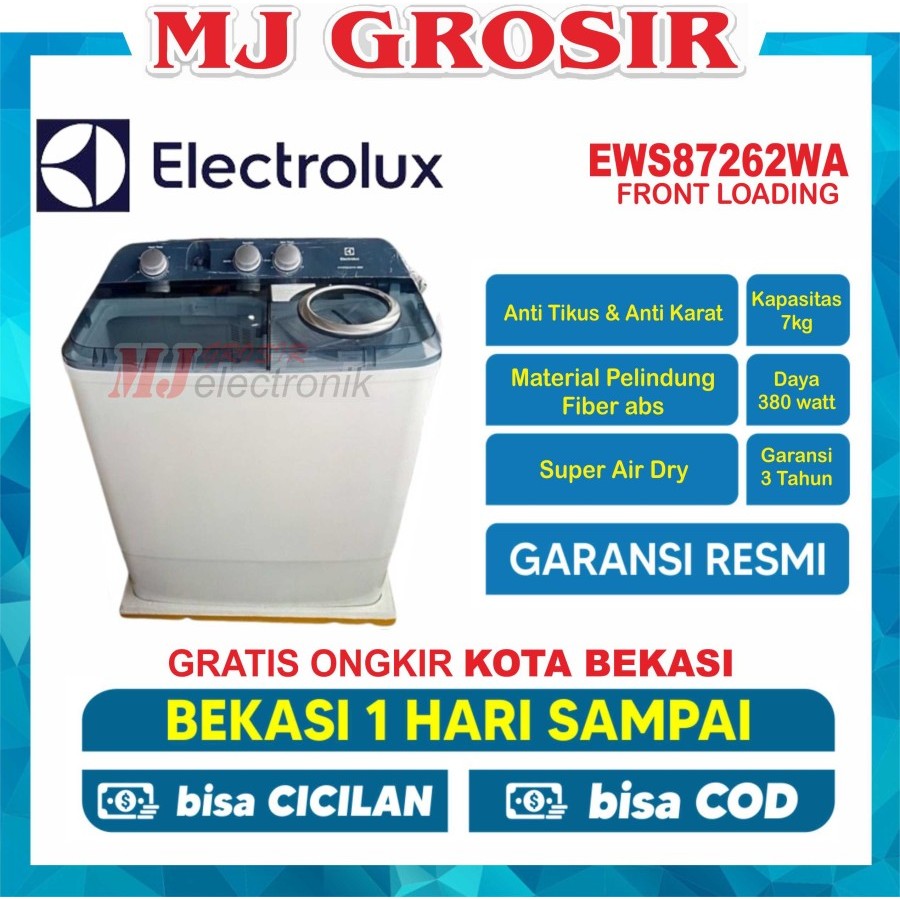 MESIN CUCI ELECTROLUX EWS 87262 WA 7KG EWS87262WA 2 TABUNG GERMAN TECH