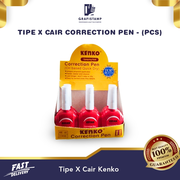 

Tipe X Cair Kenko (Correction Pen Oil Based Quick Dry) - Pcs