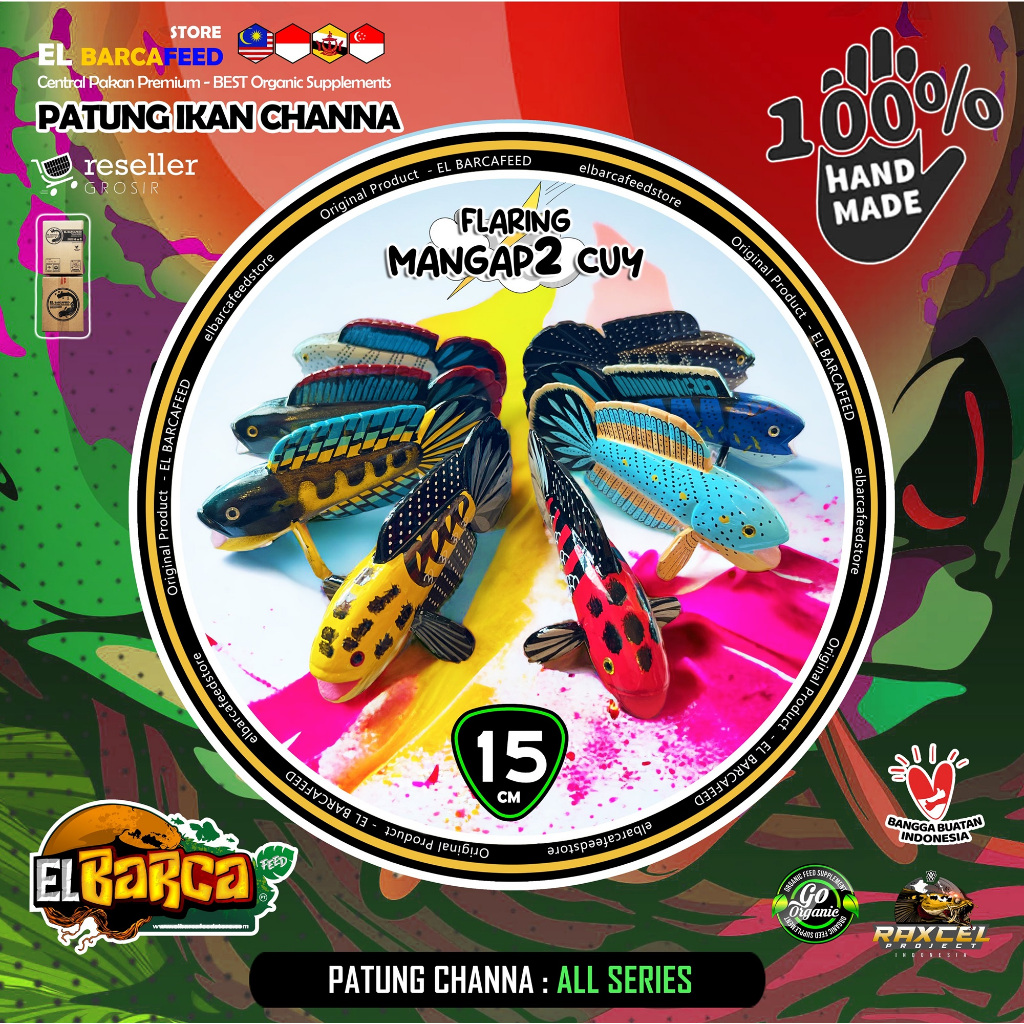 kjg PAKET PAKAN PELET CHANNA LIMBATA Optimalkan Rim Merah Tebal, Sirip fin Kebiruan+Free Sticker