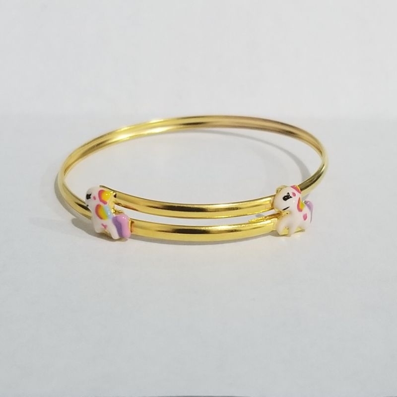 Gelang Anak Boneka Pony Gelang Bayi Elegant Hadiah Anak Emas Asli