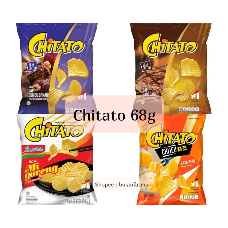 

CHITATO Keripik Kentang Keju, Mie Goreng, Sapi Bumbu Bakar, Sapi Bumbu Bakar 68 g